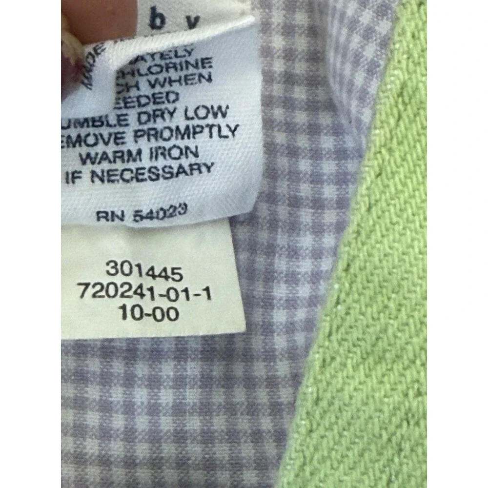 VTG Baby Gap Lime Green Heavy Cotton Denim Dress Floral Embroidered Lined Y2K 2T